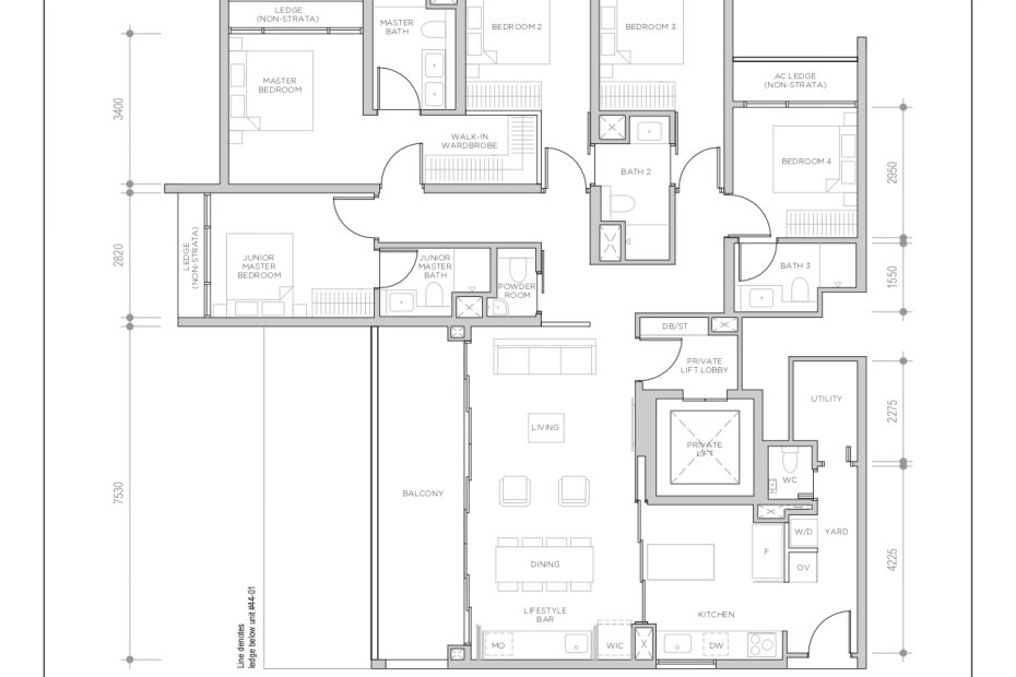 Floor plan of a 5 Bedroom Premium unit with Private Lift (Type EP1) at Promenade Peak, with a total area of 175 sqm (1,884 sqft) including a 16 sqm balcony and a 3 sqm private lift lobby. The layout includes a master bedroom with ensuite bathroom and walk-in wardrobe, a junior master bedroom with its own bathroom, three additional bedrooms, two more bathrooms, and a powder room. The kitchen features a lifestyle bar, wine chiller, microwave, oven, dishwasher, and yard with utility area. A spacious living and dining area opens out to a large balcony. A key plan at the bottom right shows the unit’s location within the development along Zion Road and Kim Seng Road.