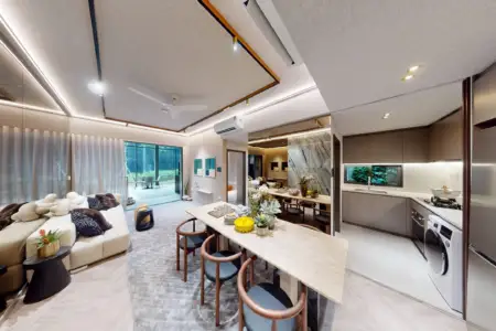 Inside Showflat: Springleaf Residence 3 Bedroom Type C3: Seamless Open-Concept Living with Timeless Design